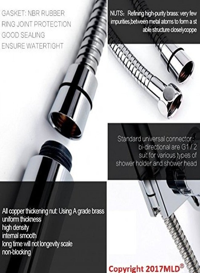 MLD Flow of Water Silver Stainless Steel 1.5 Meter Flexible Shower Tube (Chrome Finish) - Image 4